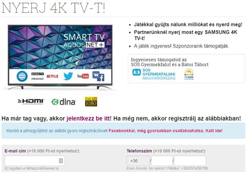 Nyerj akár több millió kp-ét, vagy Samsung Smart TV-ét