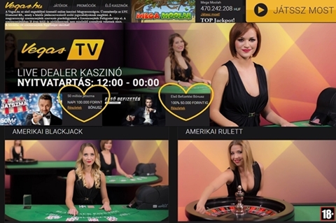 Vegas kaszinó, az első legális online kaszinó magyaroknak, izgalmas bónuszokkal, csinos élő dealerekkel!